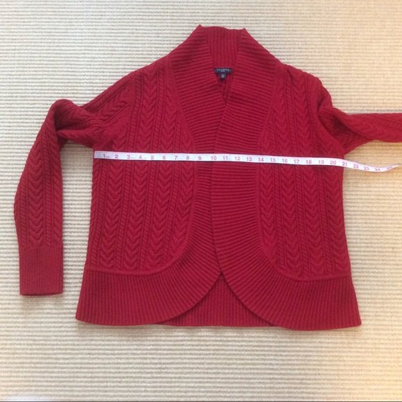 Talbots Red Cable Knit Cardigan Sweater - MP - Picture 3 of 12